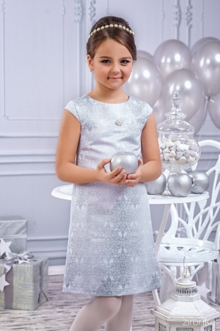 Zironka Атласное платье футляр серебро