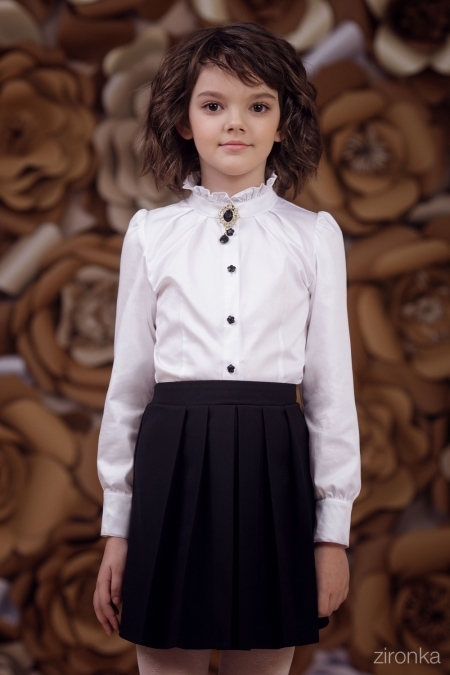 Zironka Классическая белая блуза с длинным рукавом