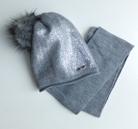 Ander, Зимний комплект шапка и шарф-хомут серый