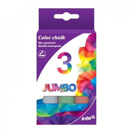 Kite Крейда кольорова Jumbo, 3 кольори