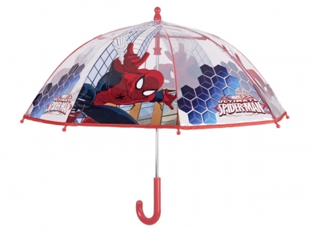 Perletti. Зонтик Spider-Man прозрачный, красная ручка