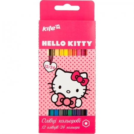 Kite Карандаши цветные двусторонние Hello Kitty, 12 шт. / 24 цвета