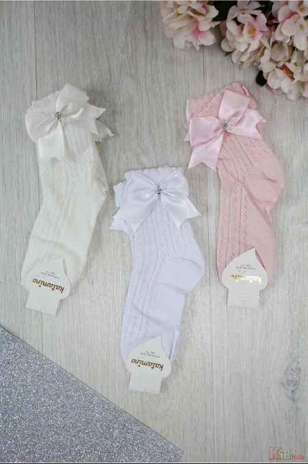 Katamino носки для девочки ажурные с бантиком микс