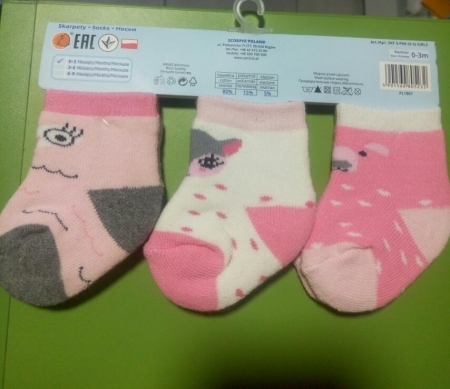Yo!Комплект из 3-х носков махровых для новорожденных для девочек