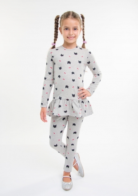 Smil Лосіни для дівчинки теплі малюнок на сірому